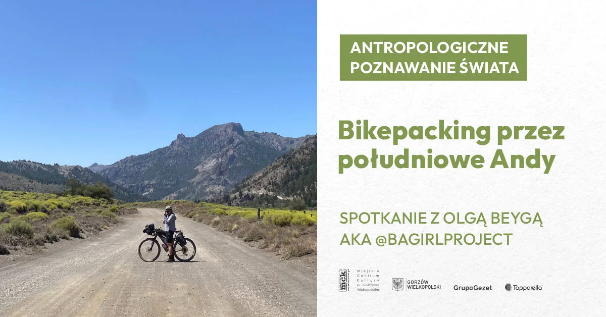Grafika promocyjna wydarzenia „Antropologiczne poznawanie świata” – spotkanie z Olgą Beygą