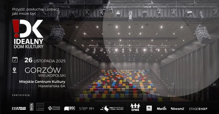 Grafika promocyjna wydarzenia !DEALNY DOM KULTURY – jak zaprojektować przyjazną i dostępna przestrzeń kultury w Gorzowie