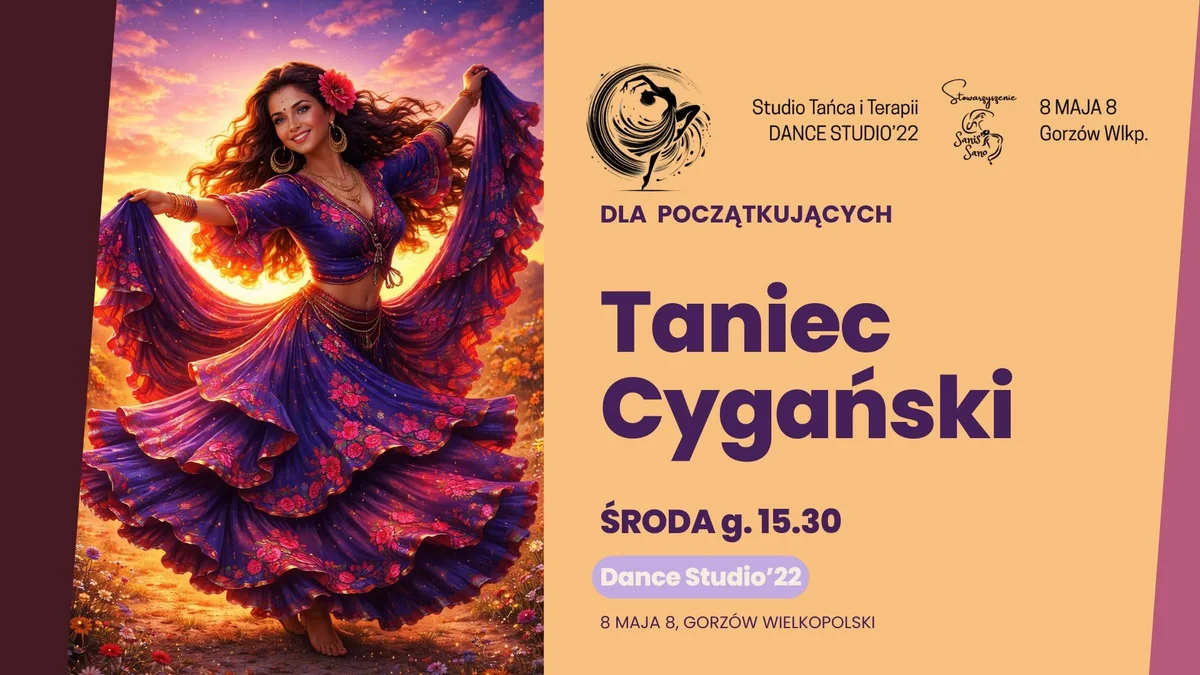 Grafika promocyjna wydarzenia DLA POCZĄTKUJĄCYCH! Taniec cygański w Gorzowie
