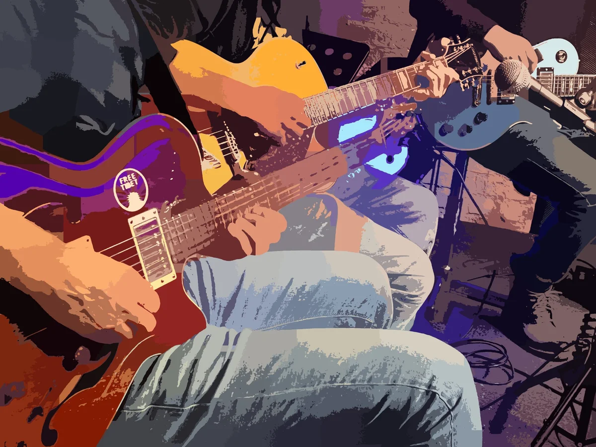 Grafika promocyjna wydarzenia Gitariada Klubowa — otwarta scena gitarowa w Gorzowie