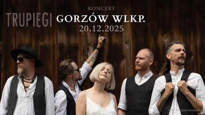 Grafika promocyjna wydarzenia TRUPIĘGI w Łazienki 6 — koncert poezji Bolesława Leśmiana (20 grudnia 2025)