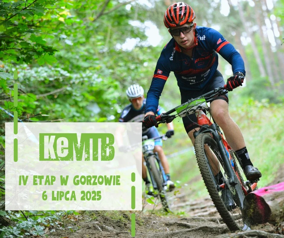 Grafika promocyjna wydarzenia IV etap wyścigu rowerowego MTB w Gorzowie Wielkopolskim