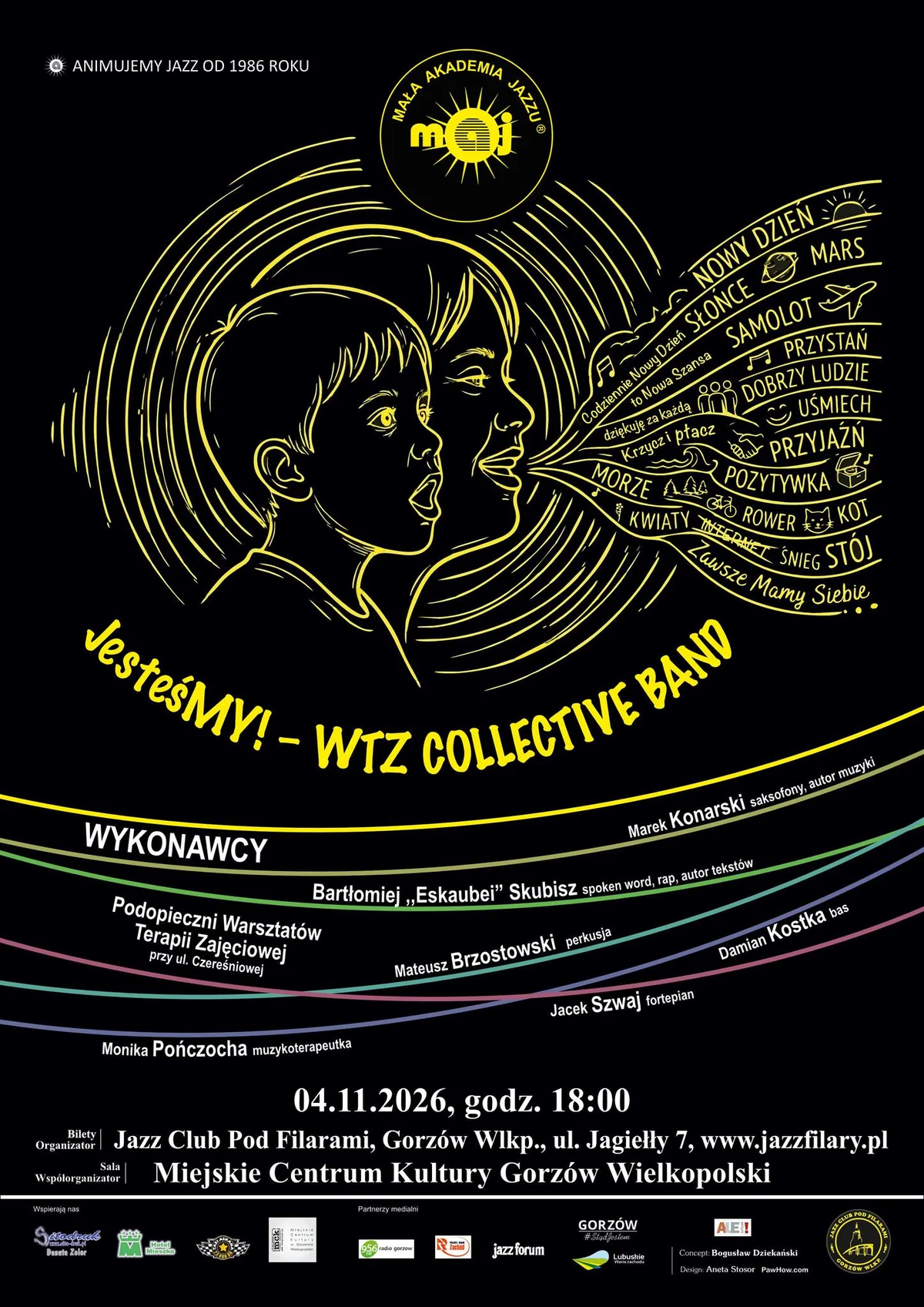 Grafika promocyjna wydarzenia JesteśMY – WTZ Collective Band w Gorzowie