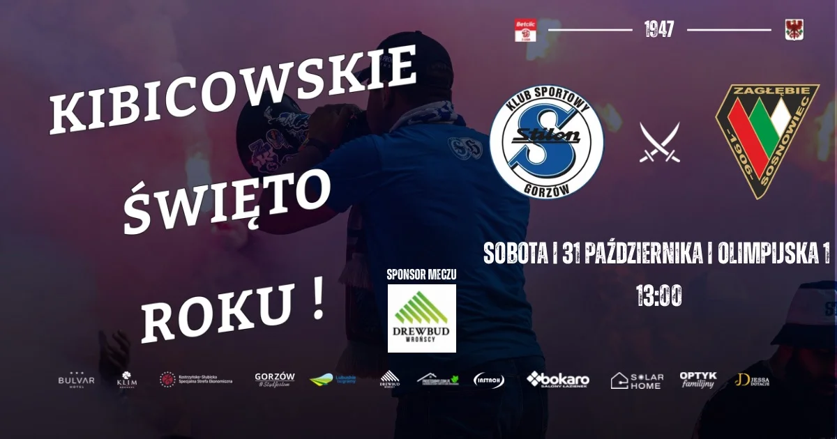 Grafika promocyjna wydarzenia Kibicowskie Święto Roku: Stilon – Zagłębie
