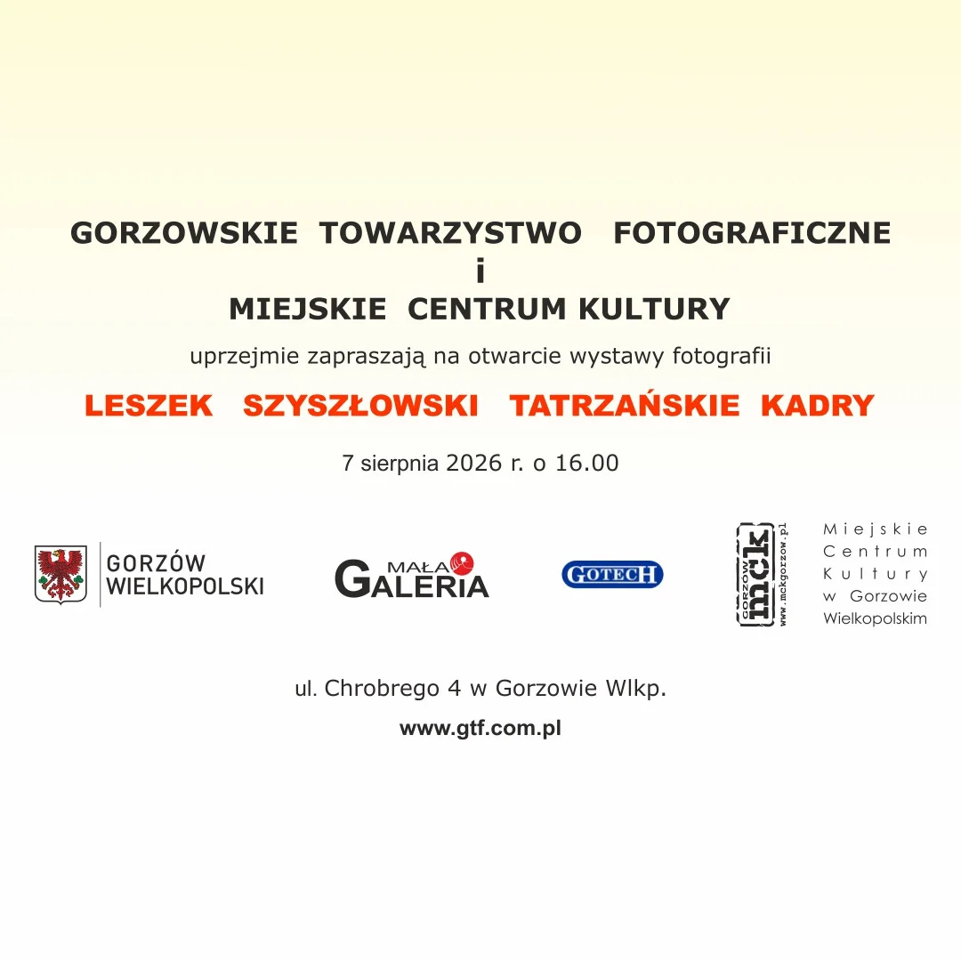 Grafika promocyjna wydarzenia Leszek Szyszłowski Tatrzańskie Kadry