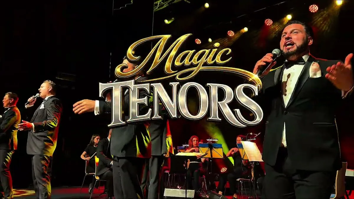 Grafika promocyjna wydarzenia Magic Tenors i Orkiestra Le Figaro