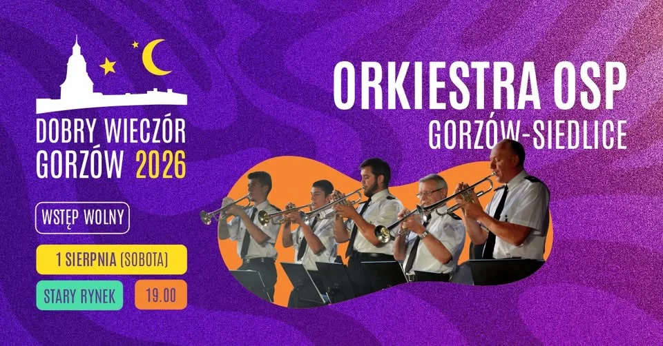 Grafika promocyjna wydarzenia Orkiestra OSP Gorzów-Siedlice – koncert muzyki filmowej