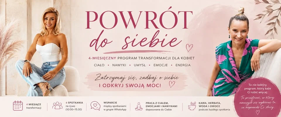 Grafika promocyjna wydarzenia POWRÓT DO SIEBIE – kobieca transformacja