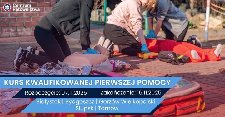 Grafika promocyjna wydarzenia Ratownik KPP — Kurs Kwalifikowanej Pierwszej Pomocy