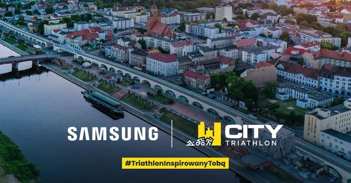 Grafika promocyjna wydarzenia Samsung City Triathlon - Gorzów Wlkp.: triathlon w sercu miasta