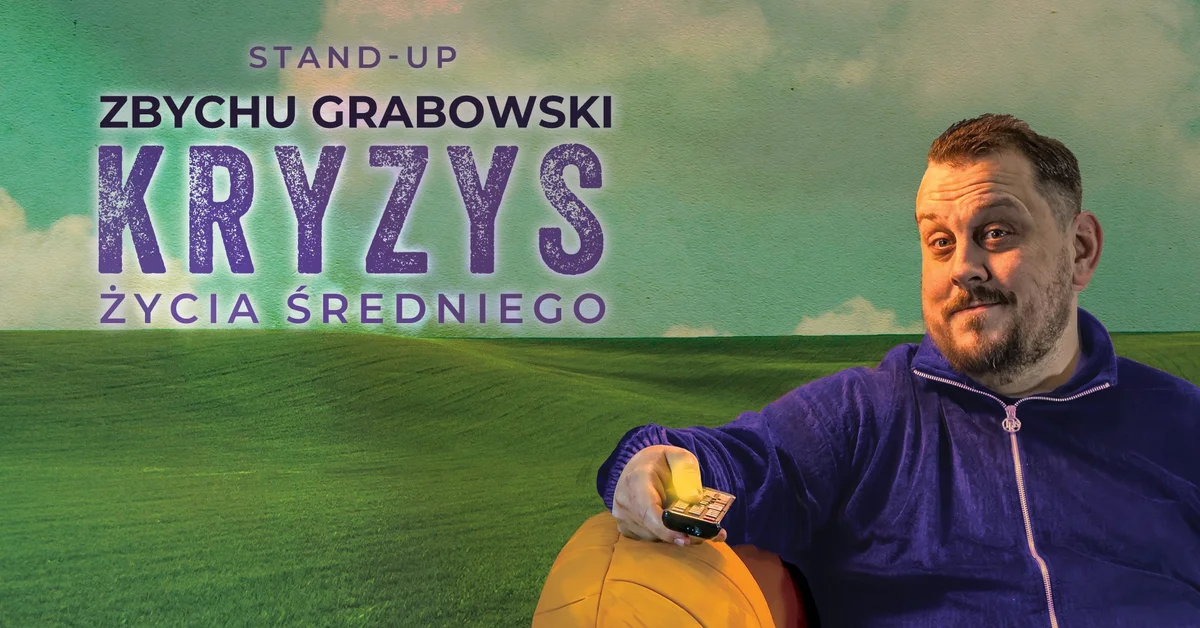 Grafika promocyjna wydarzenia Stand-up Zbycha Grabowskiego w Gorzowie Wielkopolskim