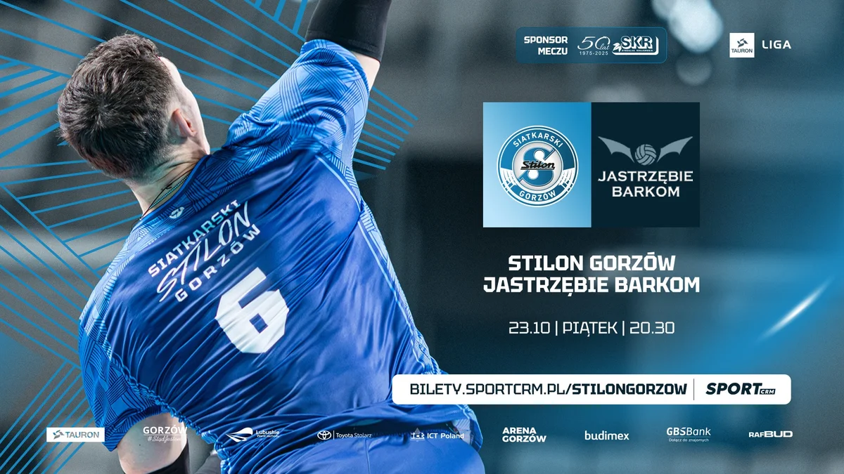 Grafika promocyjna wydarzenia Stilon Gorzów – Jastrzębie Barkom: mecz w Arenie Gorzów