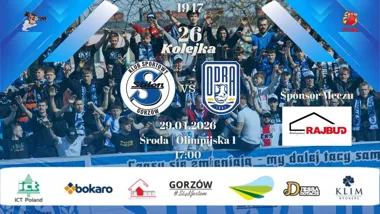 Grafika promocyjna wydarzenia Stilon Gorzów – Odra Bytom Odrzański. 26. kolejka Keeza 4 Ligi Lubuskiej w Gorzowie