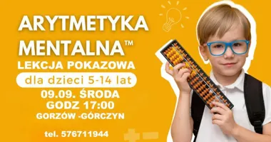 Grafika promocyjna wydarzenia AMAkids lekcja pokazowa arytmetyki mentalnej