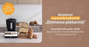 Grafika promocyjna wydarzenia Domowa piekarnia: warsztaty kulinarne w Gorzowie