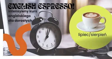 Grafika promocyjna wydarzenia ENGLISH ESPRESSO – intensywny kurs angielskiego dla dorosłych w Gorzowie Wielkopolskim