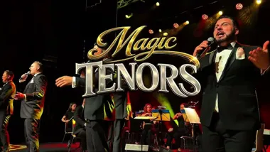 Grafika promocyjna wydarzenia Magic Tenors i Orkiestra Le Figaro