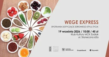 Grafika promocyjna wydarzenia Wege express – warsztaty dla dorosłych dotyczące zdrowego stylu życia