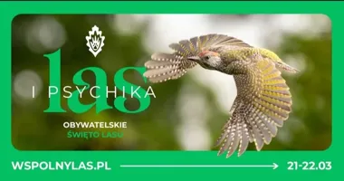 Grafika promocyjna wydarzenia Wiosenny spacer w trosce o Las — powitanie wiosny w Parku Wiosny Ludów