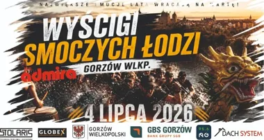 Grafika promocyjna wydarzenia Regaty Smoczych Łodzi GBS Gorzów Wlkp. na Warcie w Gorzowie