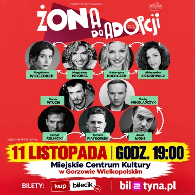 Grafika promocyjna wydarzenia Żona do adopcji – komedia teatralna