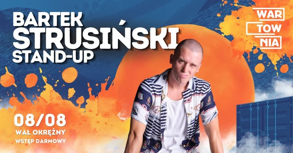Grafika promocyjna wydarzenia Wartownia: stand-up Bartka Strusińskiego