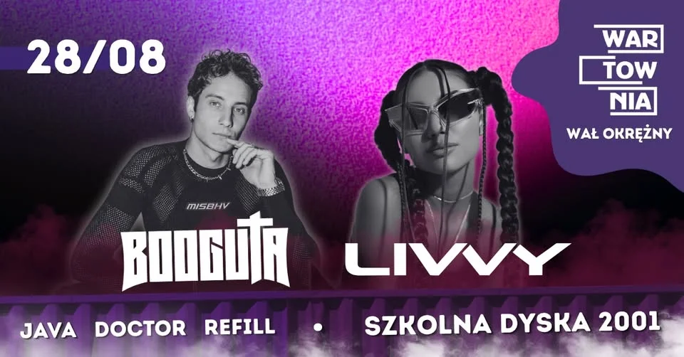 Grafika promocyjna wydarzenia Wartownia: BOOGUTA i LIVVY