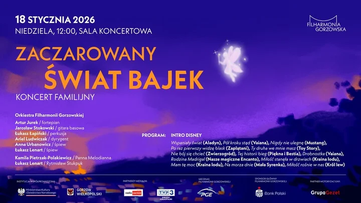 Grafika promocyjna wydarzenia Zaczarowany Świat Bajek — koncert familijny w Filharmonii