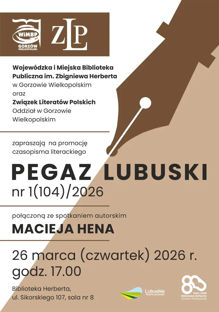 Pegaz Lubuski z Maciejem Henem w Herbercie - literacki wieczór w Gorzowie