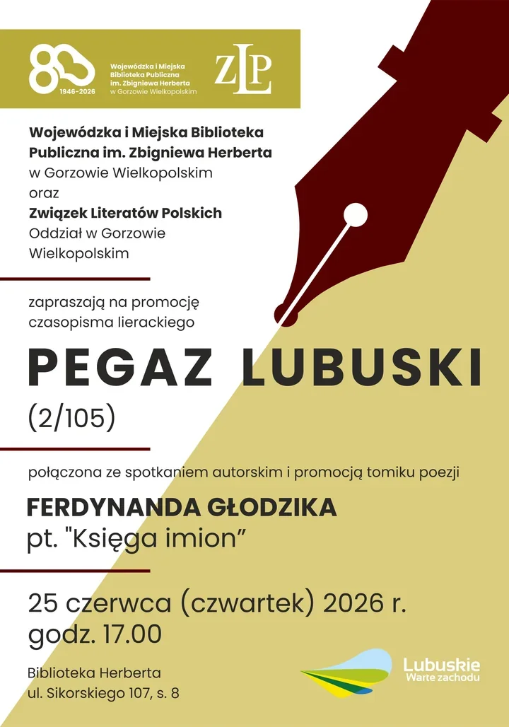 Pegaz Lubuski znów siada w Gorzowie. Wieczór z poezją i literackim numerem