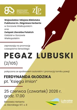 Pegaz Lubuski znów siada w Gorzowie. Wieczór z poezją i literackim numerem