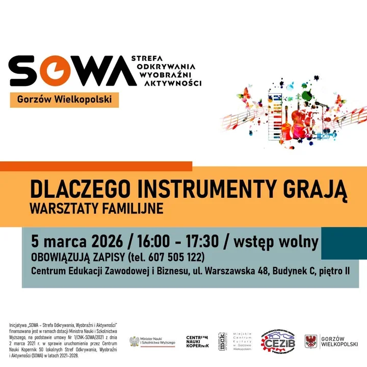 Dlaczego instrumenty grają - rodzinne warsztaty dźwięku z trenerkami CNK